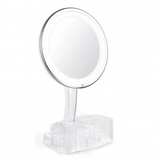 Дзеркало з LED підсвічуванням і органайзером XH-086 кругле
Дзеркало для макіяжу . . фото 2