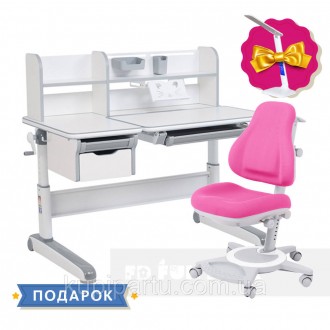 Дитячий комплект-трансформер FunDesk Libro Grey + універсальне крісло FunDesk Bravo Pink. Київ. фото 1 Дитячий комплект-трансформер FunDesk Libro Grey + універсальне крісло FunDesk Bravo Pink. Київ. фото 1
