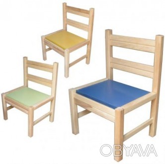 Зручний і міцний стілець із дерева заввишки 52 см. Підходить для дитячого садка . . фото 1