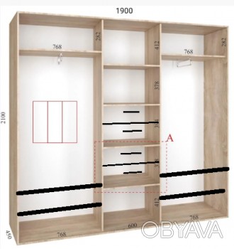 Шкаф-купе РАСПРОДАЖА 1900х450х2100 серый Алекса - 3 фасада купить в Одессе, Укра