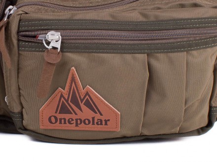 На лицьовій стороні сумки є прорізний кишеню на блискавці, нашивка з логотипом O. . фото 5