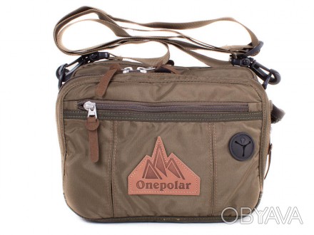 На лицьовій стороні сумки є прорізний кишеню на блискавці, нашивка з логотипом O. . фото 1