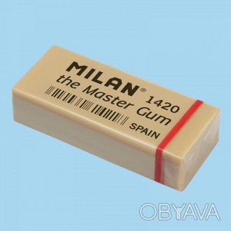 Ластик прямоугольный "Master Gum" "TM MILAN" 5,5*2,3*1,3см, инд. уп. 5шт/этик. . фото 1