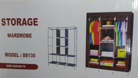 Складана каркасна тканинна шафа Storage Wardrobe 88130
Дешеві меблі з ДСП швидко. . фото 7