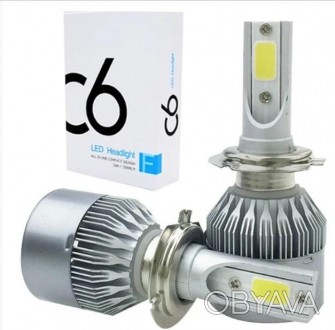 Комплект LED ламп C6 H7 5540 характеризуется повышенной светоотдачей и длительны. . фото 1