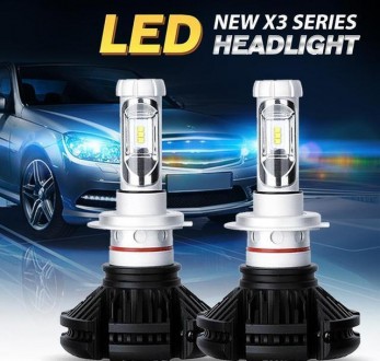 Світлодіодна LED-лампи X3 H1 для автомобіля. Дніпро. фото 1 Світлодіодна LED-лампи X3 H1 для автомобіля. Дніпро. фото 1