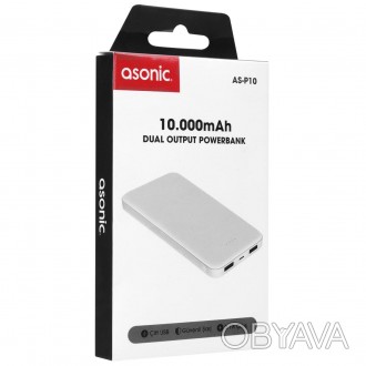 
	Asonic AS-P20 20000 mAh 2*USB
	Вихід Powerbank Чорний
	Портативний Зарядний пр. . фото 1
