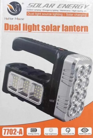Аккумуляторный фонарик Dual Light Solar Lantern 7702-A - практичный и многофункц. . фото 4