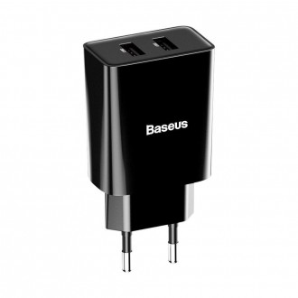 Зарядний пристрій Baseus 2 USB 10.5W, 2A, CCFS-R02, White. . фото 2