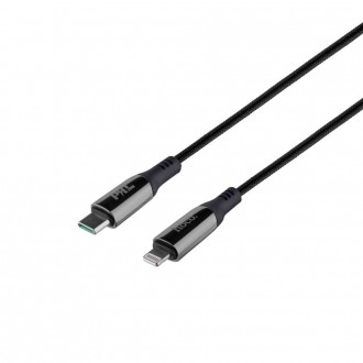 Кабель Hoco S51 Extreme Display Type-C to Lightning 20W 1.2m Black. . фото 3