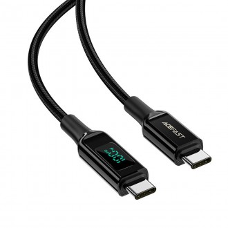 Кабель ACEFAST C6-03 USB-C to USB-C 100W zinc alloy digital display braided Blac. . фото 2