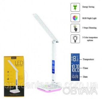 LED лампа настольная трехрежимная Remax RL-E270 с LCD дисплеем, 6 Вт, термометр,
