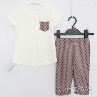 Піжама дитяча з бріджами та футболкою від фірми «Ладан». Виготовлена з тканини с. . фото 1