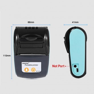 Мобильный bluetooth термопринтер для печати чеков, текста и графики Портативный . . фото 5
