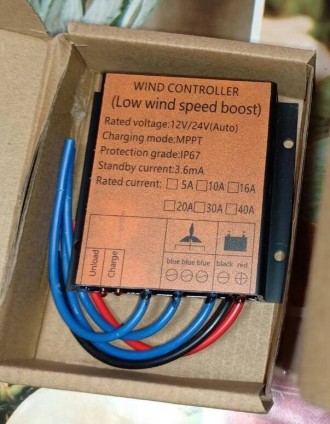 MPPT контроллер заряда аккумуляторов от ветрогенераторов LWS-10 12/24 В, 100-400. . фото 2