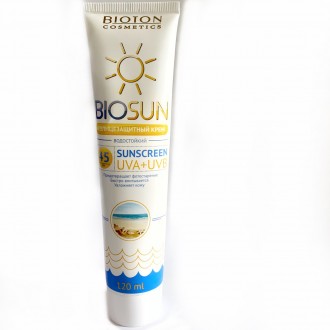 Сонцезахисний крем SPF 45 Bioton Cosmetics BioSun 120 мл. Винница. фото 1 Сонцезахисний крем SPF 45 Bioton Cosmetics BioSun 120 мл. Винница. фото 1