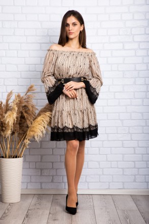 
Стильное платье производство Турция. Крой приталенный, длина короткая, юбка рас. . фото 2