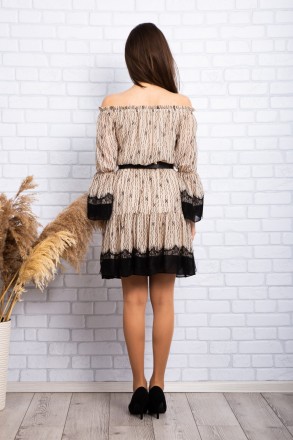 
Стильное платье производство Турция. Крой приталенный, длина короткая, юбка рас. . фото 5