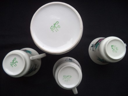 Кофейный набор фарфоровый (сервиз) с позолотой, производство- Полтавский фарфоро. . фото 4