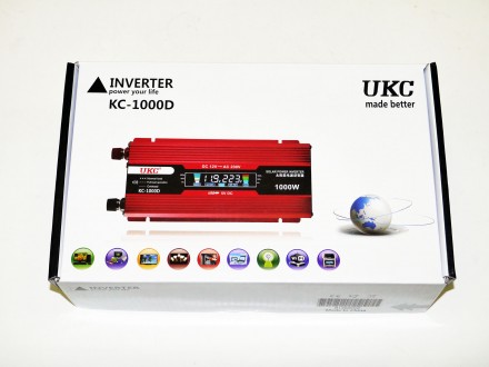 Преобразователь тока AC/DC UKC 1000W KC-1000D с LCD дисплеем
Преобразователь на. . фото 3