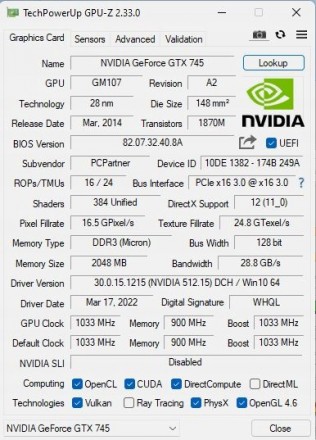 
Видеокарта Fujitsu nVidia GeForce GTX 745 2 ГБ DDR3 б/у с Европы
	Производитель. . фото 6