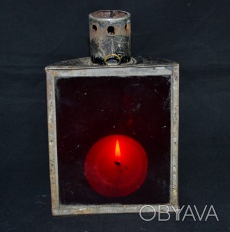 Свечной сигнальный фонарь красного цвета.
Размер 18 х 11 см.. . фото 1