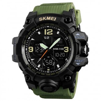 
Мужские спортивные наручные часы SKMEI 1155 электронные с подсветкой, армейские. . фото 4