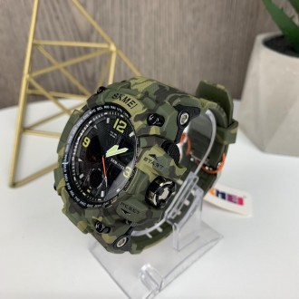 
Мужские спортивные наручные часы SKMEI 1155 электронные с подсветкой, армейские. . фото 7