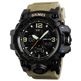 
Мужские спортивные наручные часы SKMEI 1155 электронные с подсветкой, армейские. . фото 3