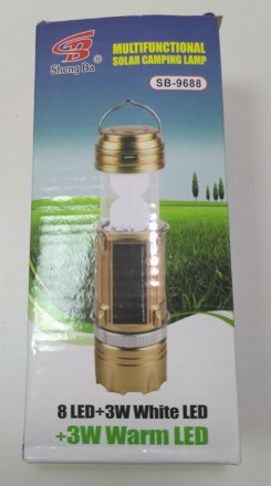  Кемпинговая LED лампа SB-9688 фонарик с солнечной панелью Многофункциональный к. . фото 6
