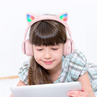 Описание Наушников беспроводных Bluetooth HOCO Cat ear kids W39, розовых
Наушник. . фото 6
