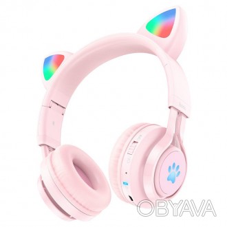 Описание Наушников беспроводных Bluetooth HOCO Cat ear kids W39, розовых
Наушник. . фото 1