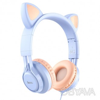 Описание Наушников проводных HOCO Cat ear W36 с микрофоном, голубых
Проводные на. . фото 1