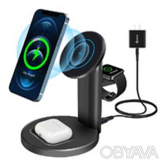Док-станция MagSafe iLoungeMax Wireless Charger 3 in 1 для iPhone | AirPods | Ap. . фото 1