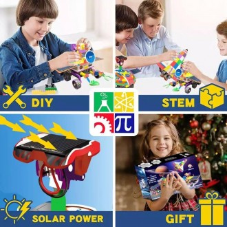 Комплект солнечных роботов, игрушечный робот на солнечных батареях, 3 в 1, набор. . фото 4