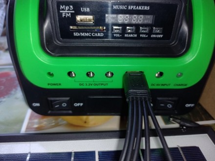 Фонарь аварийного освещения ESSDM-0603F с солнечной панелью 5 Вт, FM радио, MP3,. . фото 9