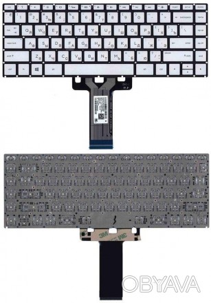 Клавіатура для ноутбука HP Pavilion (13-dk), з підсвічуванням (Light), Silver, (. . фото 1