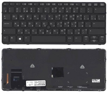 Клавіатура для ноутбука HP EliteBook 820 G1 з підсвічуванням (Light), з вказівни. . фото 4