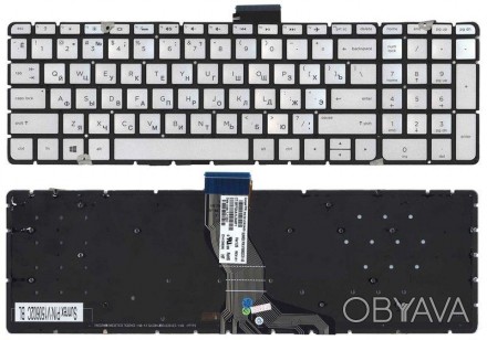 Клавіатура для ноутбука HP Pavilion (15-ab) Silver з підсвічуванням (Light), (No. . фото 1