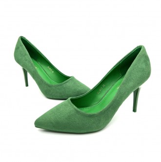 Женские туфли лодочки, цвет зеленый, каблук 7 см.
Размерная сетка: 
	
	
	Размер
. . фото 4