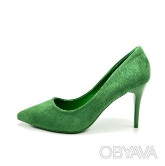 Женские туфли лодочки зеленые.