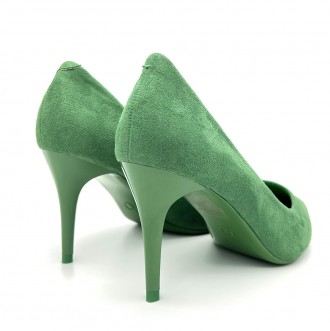 Женские туфли лодочки, цвет зеленый, каблук 7 см.
Размерная сетка: 
	
	
	Размер
. . фото 4