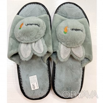Тапочки женские зайчики разноцветные. 38/39 (24,5см)
