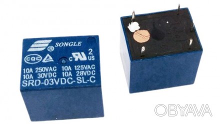  Реле Songle Relay SRD-03VDC-SL-C SRD-3VDC-SL-C 3V. Технические характеристики О. . фото 1