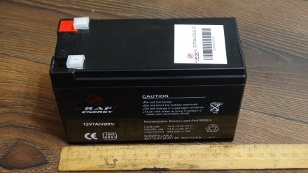Свинцево-кислотний акумулятор Kraft Energy 12V7Ah/20Hr F2 має герметичний корпус. . фото 8