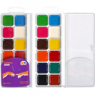 Акварель 12 кольорів, медова, в пластиковій упаковці. Широко використовуються дл. . фото 2