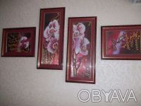 Продам картину вышитую чешским бисером Триптих "Дикая Орхидея".Данный декор хоро. . фото 2