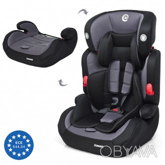 Автокресло ME 1008 JUNIOR Grey (1шт) детское,2в1,группа1-2-3(9-36кг),5точ.рем,ре
