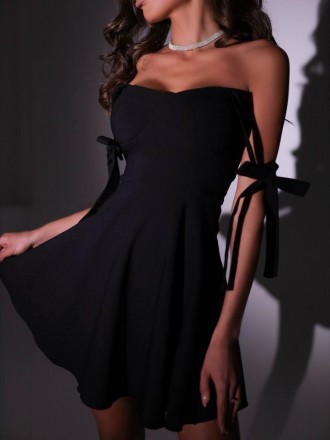 Сукня 
Тканина: креп-дайвіг + атласна стрічка 
Розміри: 42-44, 44-46 
Кольори: ч. . фото 2