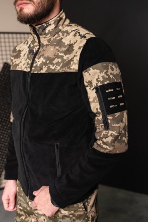 Кофта флисовая мужская военная тактическая с липучками под шевроны Всу (ЗСУ) Коф. . фото 4